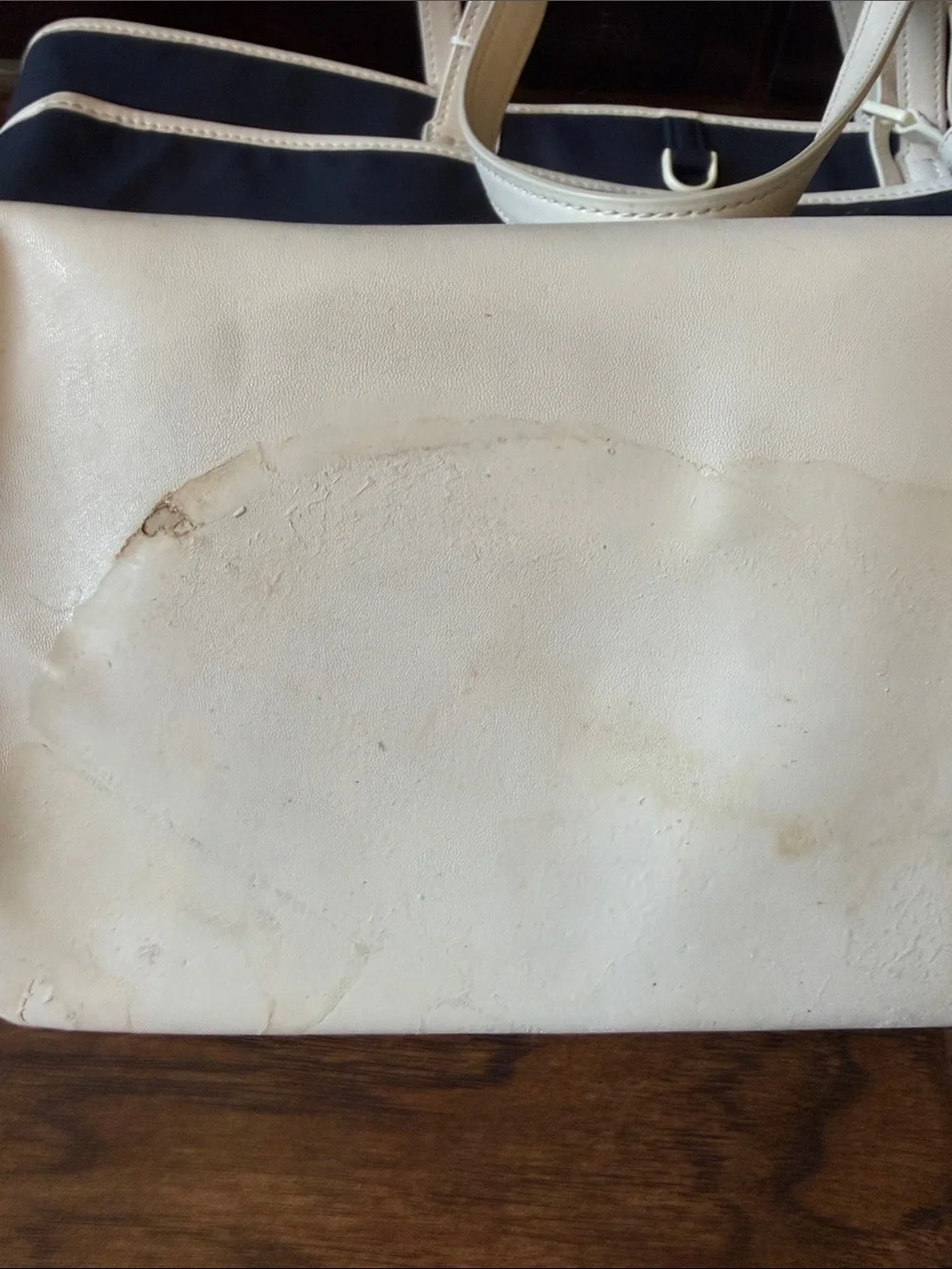 Tory Burch Navy and White Perforated Logo Tote